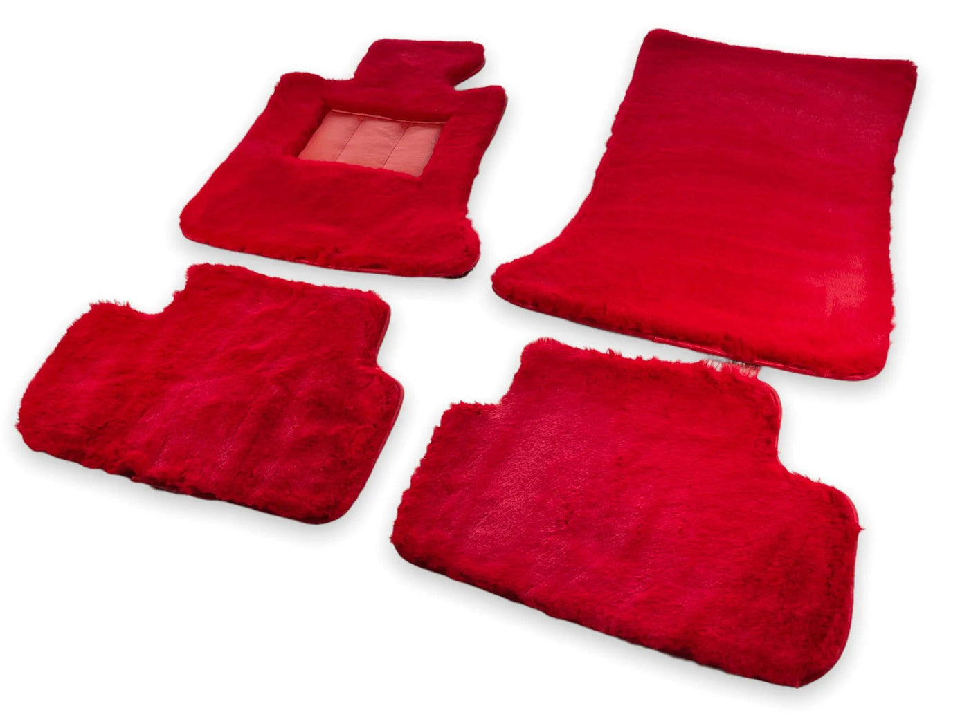 Red Sheepskin Floor Mats For Bentley Mulsanne (2010-2020) Er56 Design Brand - AutoWin