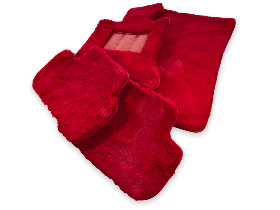 Red Sheepskin Floor Mats For Rolls Royce Dawn Rr6 2016-2023 Er56 Design Brand - AutoWin
