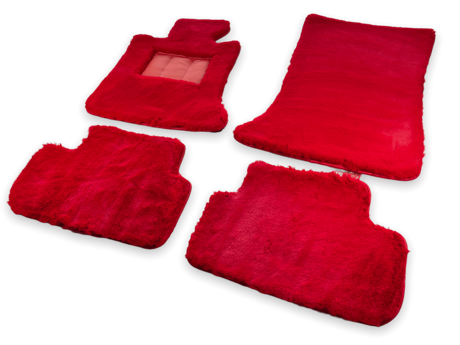 Red Sheepskin Floor Mats For Rolls Royce Wraith 2013–2023 Er56 Design - AutoWin