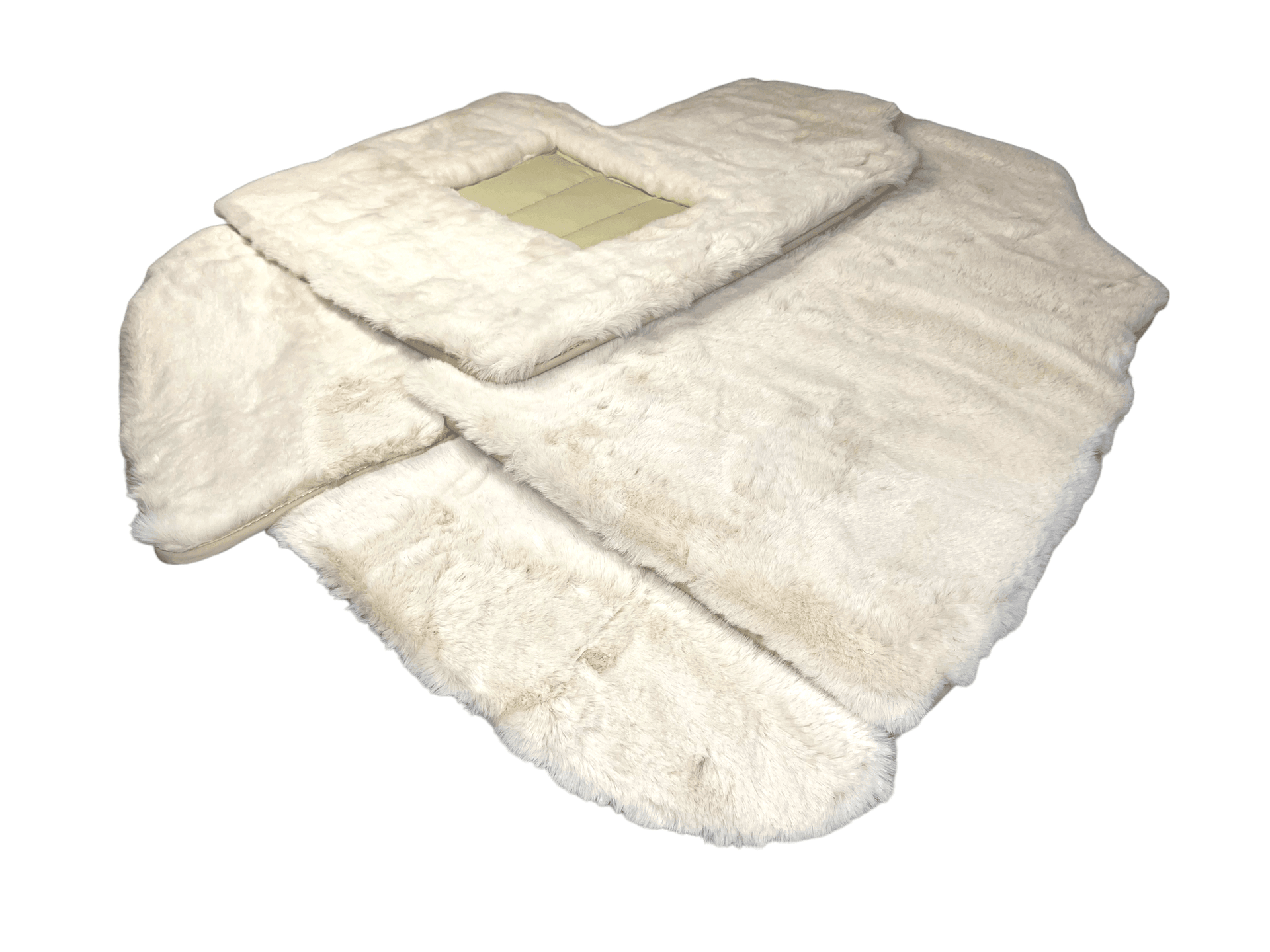 White Sheepskin Floor Mats For Bentley Continental GT (2003–2011) Er56 Design - AutoWin