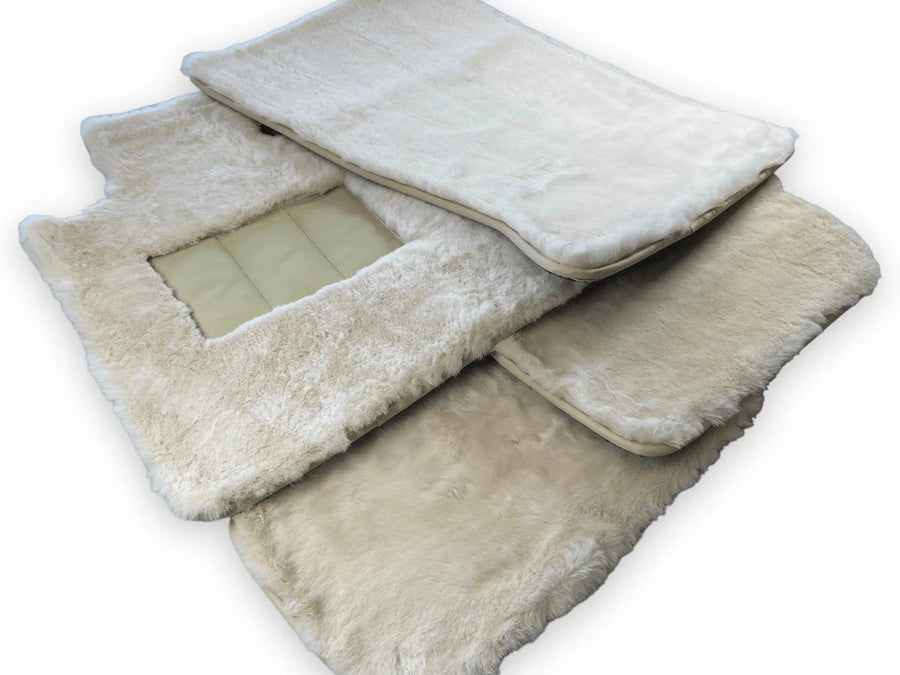 White Sheepskin Floor Mats For Bentley Flying Spur (2013-2019) Er56 Design Brand - AutoWin