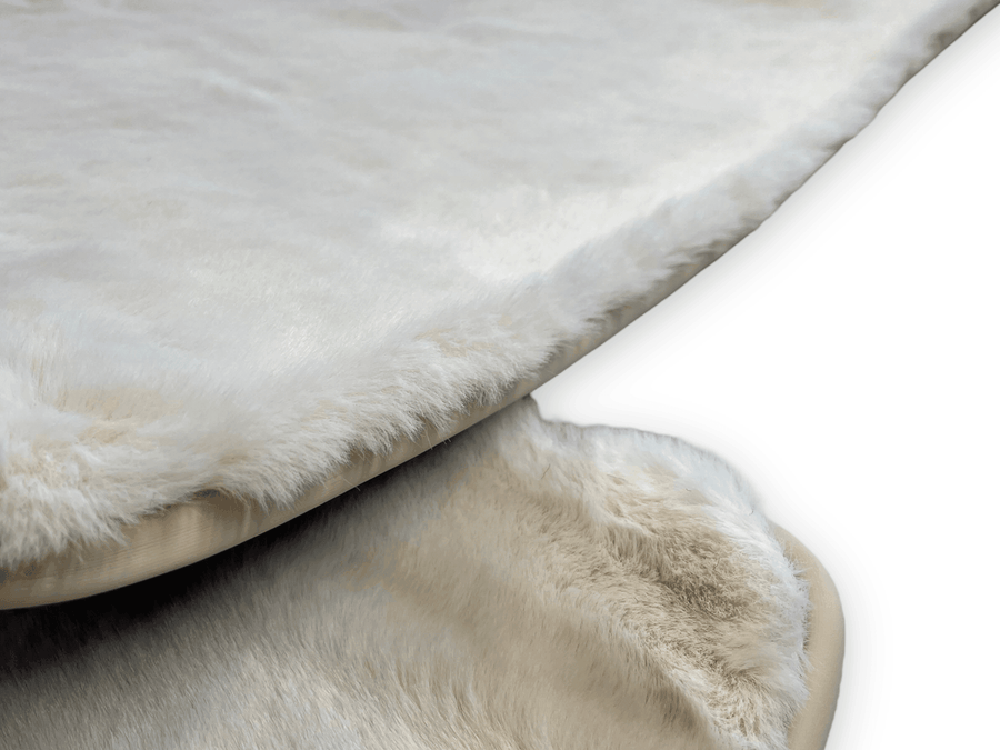 Luxury White Sheepskin Floor Mats for Rolls Royce Dawn Rr6