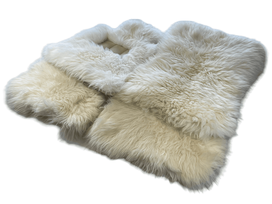 White Sheepskin Floor Mats For Rolls Royce Dawn Rr6 2016-2023 Er56 Design Brand - AutoWin