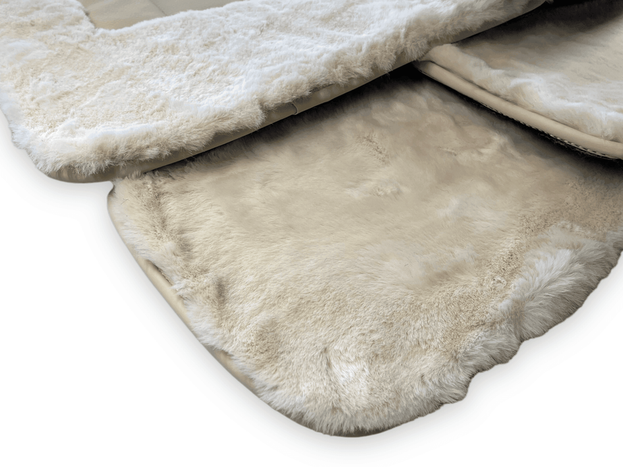 White Sheepskin Floor Mats For Rolls Royce Phantom Drophead Coupe - AutoWin