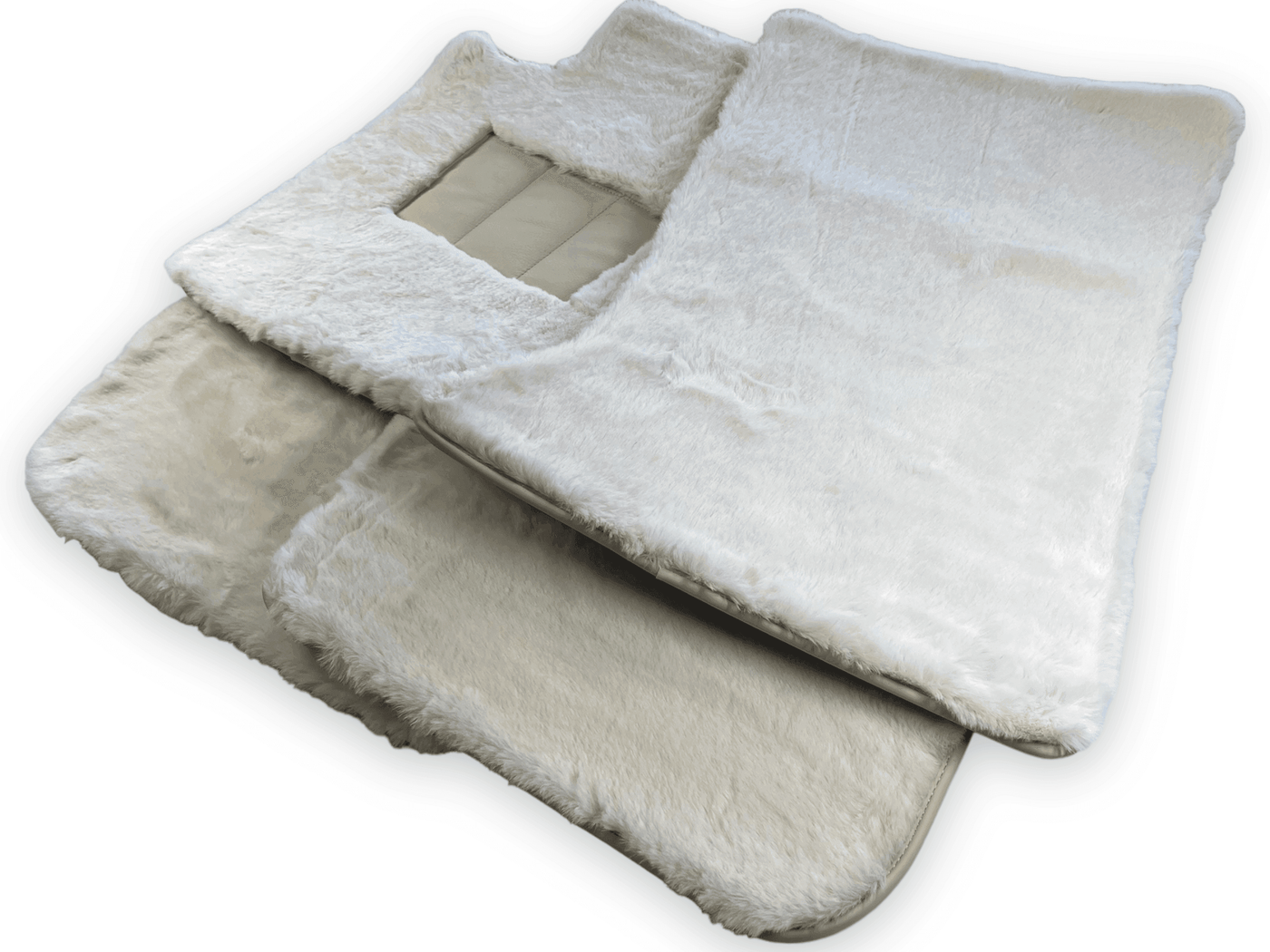 White Sheepskin Floor Mats For Rolls Royce Phantom Drophead Coupe - AutoWin