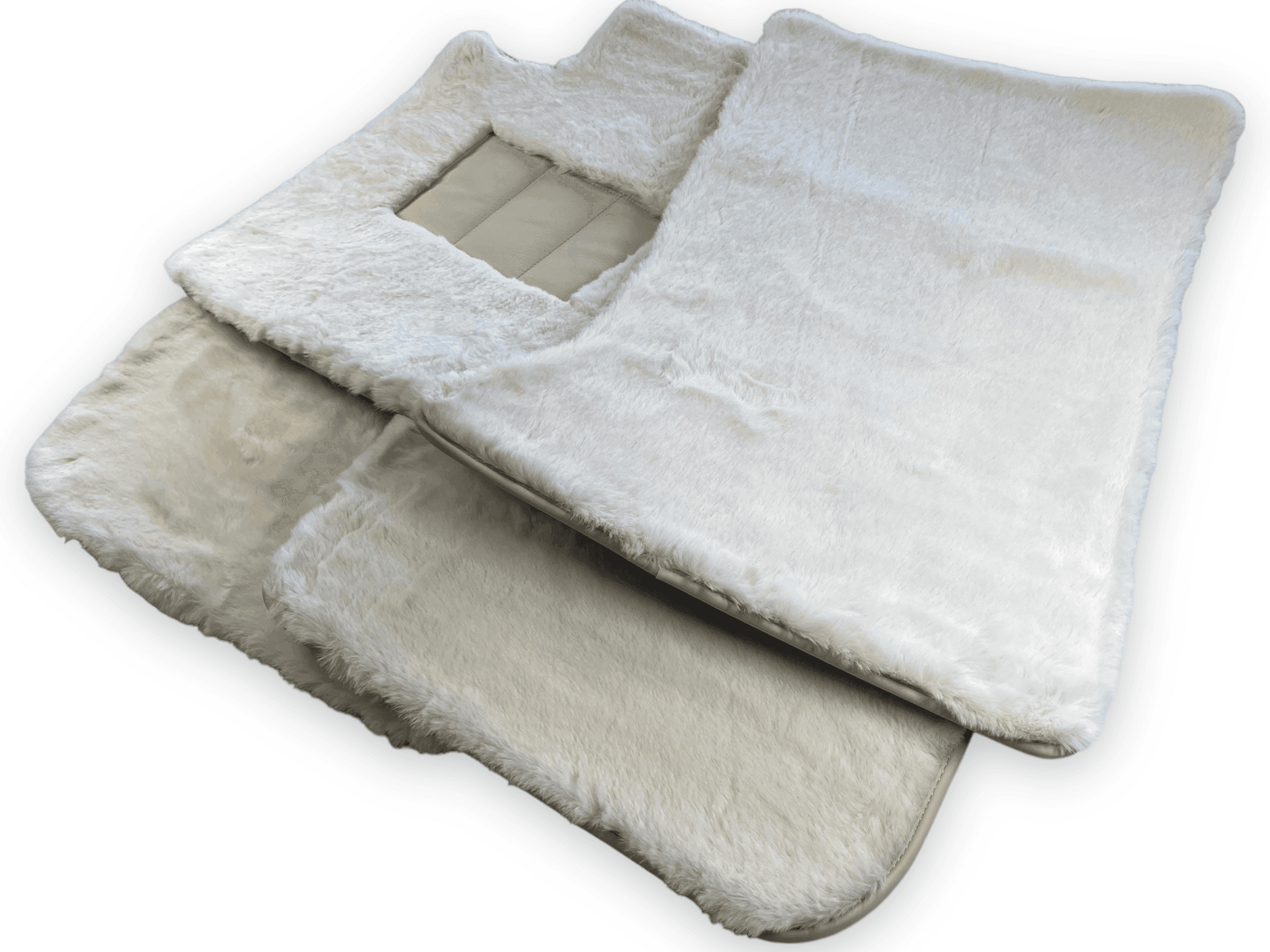 White Sheepskin Floor Mats For Rolls Royce Phantom Drophead Coupe - AutoWin